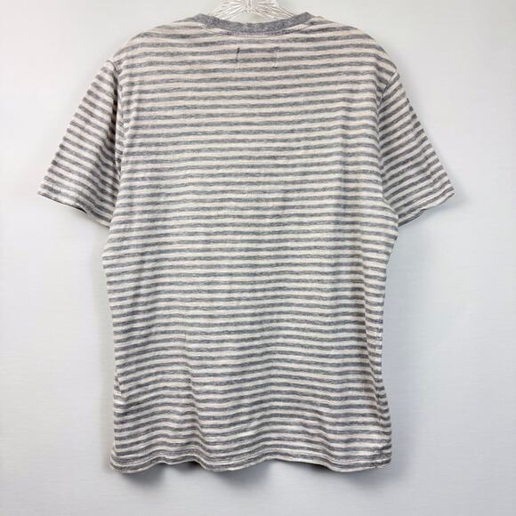 Penguin by Munsing Wear Mens gray white striped short sleeve T shirt with logo - Picture 11 of 16